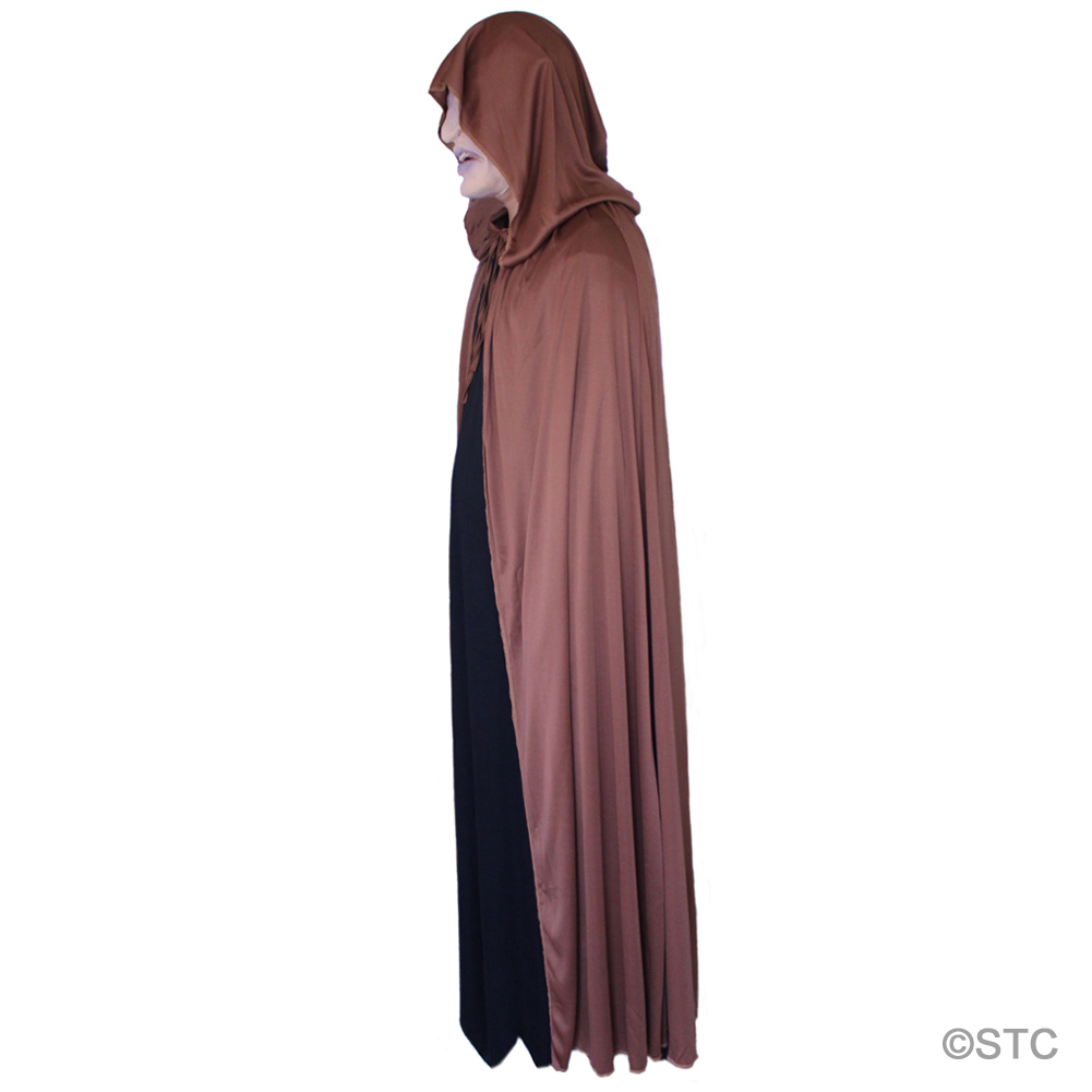 STC11572 SeasonsTrading 54 Brown Cloak with Large Hood Halloween Costume Cape 