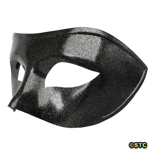 Black Venetian Masquerade Mask with Silver Glitter
