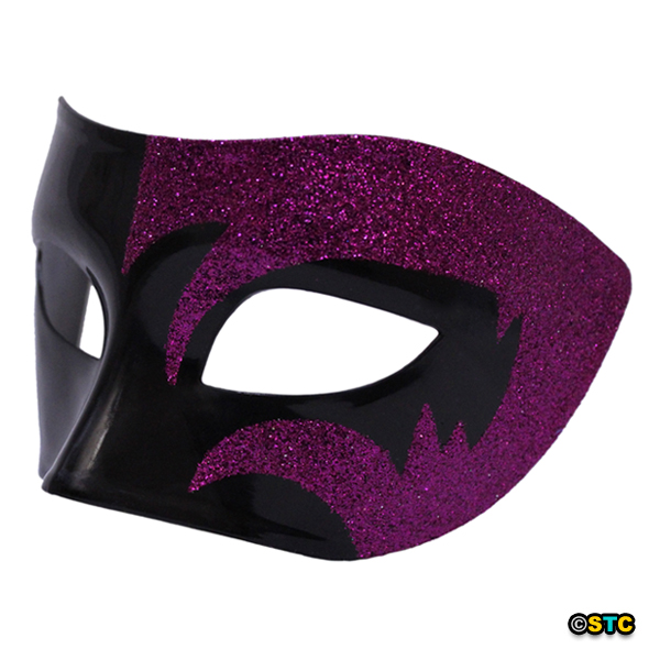 Mystic Purple Glitter & Black Venetian Masquerade Mask